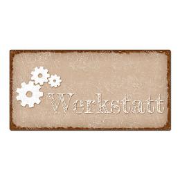 Dekoschild im Vintage Look mit Wunschtext 200 x 100mm cappuccino/braun