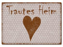 Farbiges Aluschild mit Polka Dots und Wunschtext A4 Polka Dots taupe