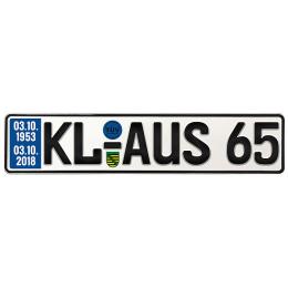 Geschenk zum 65. Geburtstag - Schild mit TÜV