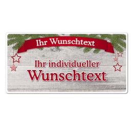 Hüttendeko-Schild mit Wunschtext und Banderole - 200 x 100mm